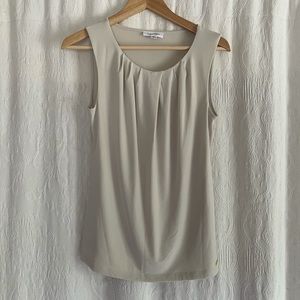 Calvin Klein Sleeveless Blouse with Pleated neckline